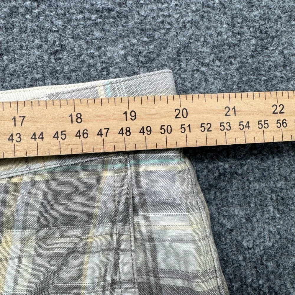 Tommy Bahama Plaid Shorts Mens 38 Khaki Grey Linen Tencel 9